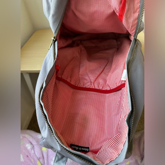 Herschel Settlement backpack in gray with totoro and strawberry patches - Picture 5 of 8